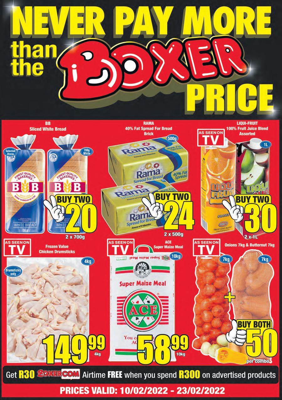 Boxer Super Store KwaZulu-Natal : Never Pay More (10 February - 23 February 2022) - Page 1