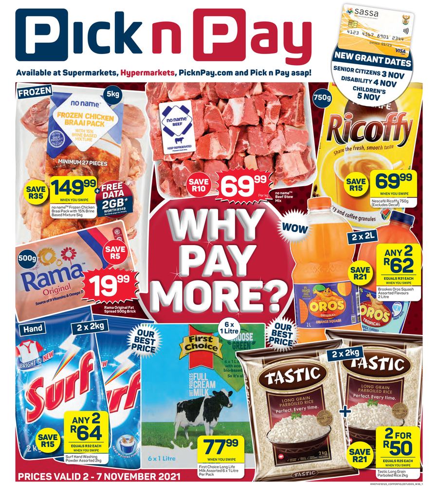 Pick n Pay Gauteng, Free State, North West, Mpumalanga, Limpopo, Northern Cape : Why Pay More (02 November - 07 November 2021) - Page 1