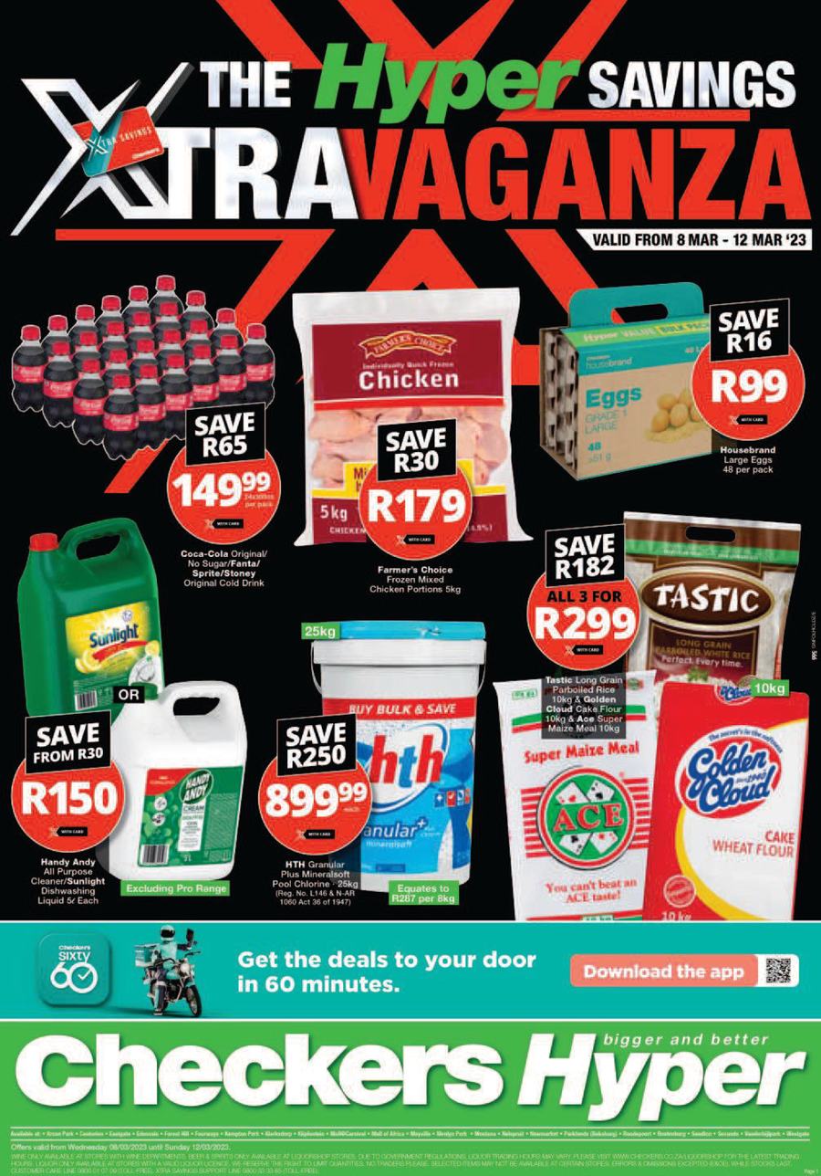Checkers Hyper Gauteng, Brits, Klerksdorp, Limpopo, Mpumalanga, Free State, North West, Potchefstroom & Rustenburg : Xtra Savings (8 March - 12 March 2023) - Page 1