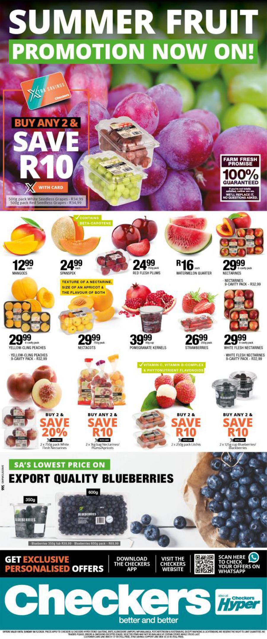 Checkers Gauteng, Brits, Klerksdorp, Limpopo, Mpumalanga, Potchefstroom & Rustenburg : Summer Fruit Promotion (01 December - 06 December 2020) - Page 1
