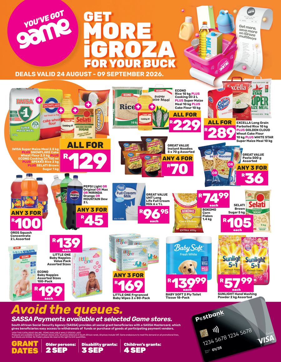 Game SASSA : Get More iGroza For Your Buck (24 August - 09 September 2026)
