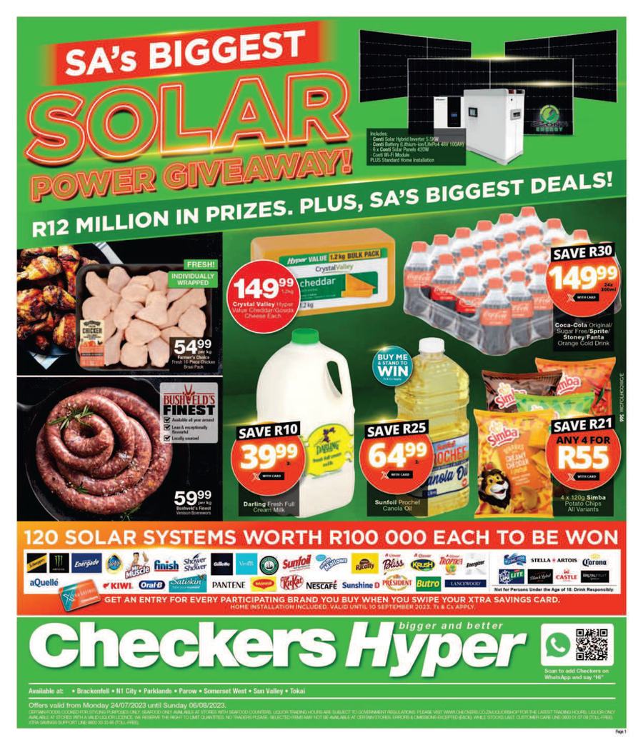 Checkers hyper Western Cape : SA's Biggest Solar Power Giveaway (24 July - 6 August 2023) - Page 1