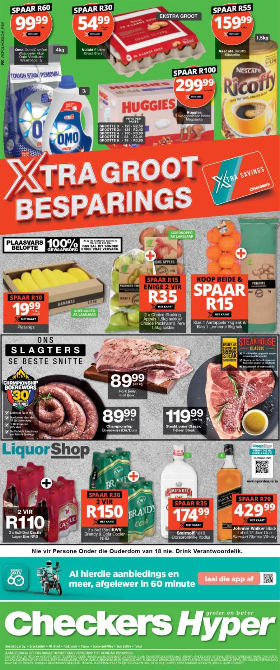Checkers Hyper Western Cape : Xtra Groot Besparings (22 September - 25 September 2022) - Page 1